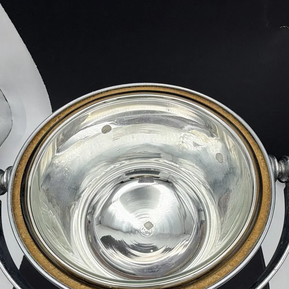 Manning Bowman & Co Silver Metal Ice Bucket w/ Lid & Handle MCM MPN 734F
